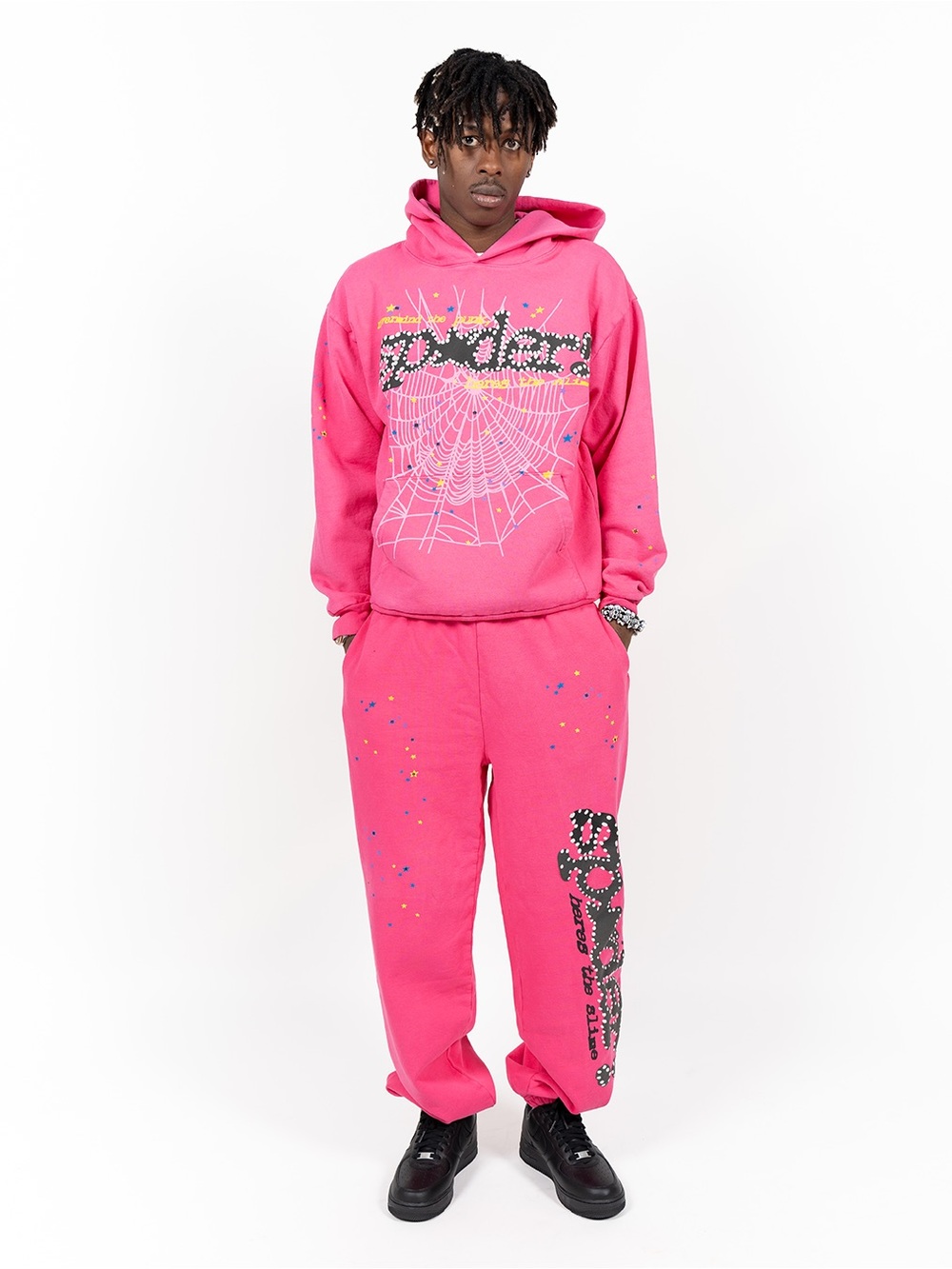 SP5DER Pink Graphic Hoodie – Adult XL